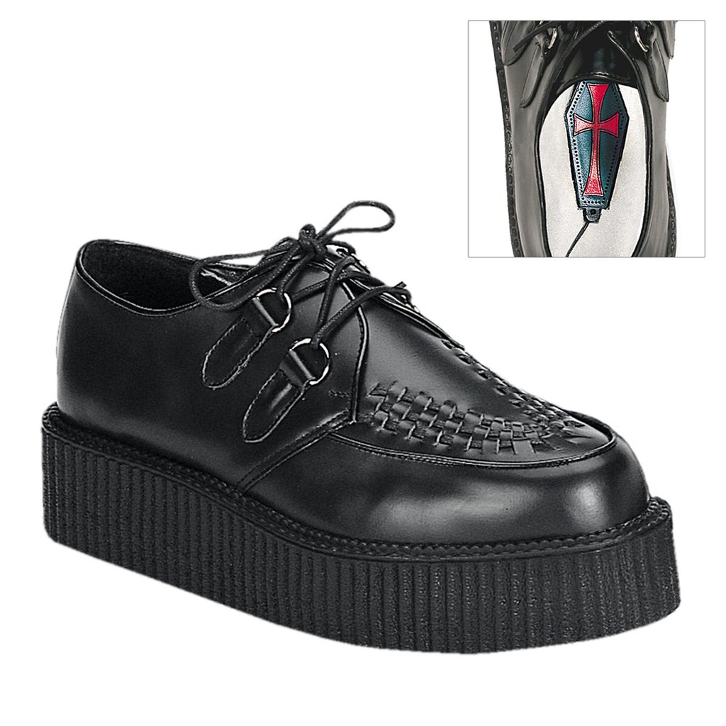 Creepers Demonia Creeper 402 Cuir Homme - Noir 45261-NPJD